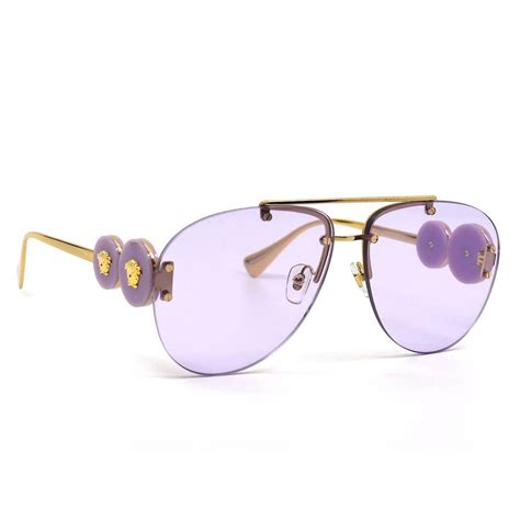 purple sunglasses versace woman|Versace rimless glasses for women.